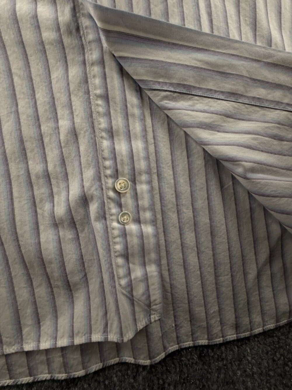 Ermenegildo Zegna 15.5 Long Sleeve Button Up Shirt Men Striped Blue Purple - Picture 11 of 16